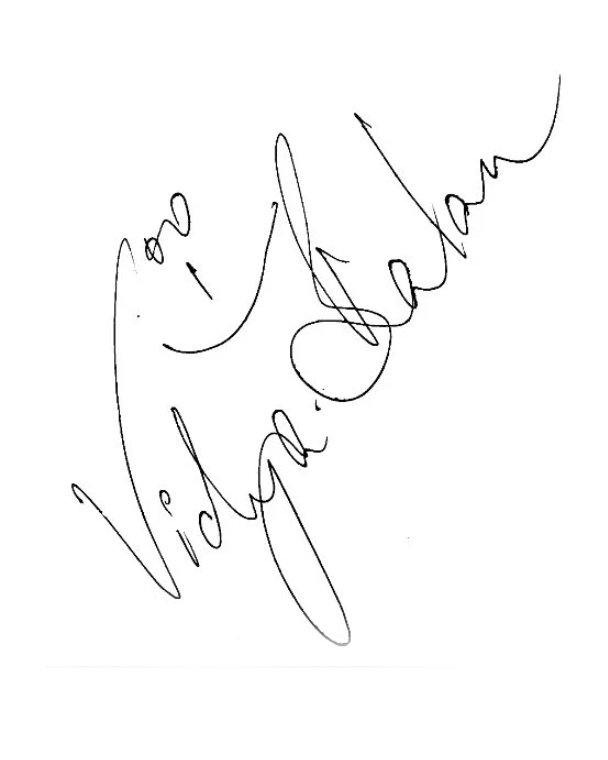 Vidya Balan's Signature